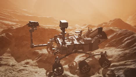 Curiosity-Mars-Rover-exploring-the-surface-of-red-planet.-Elements-of-this-image-furnished-by-NASA